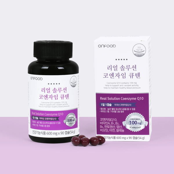 온푸드 리얼 솔루션 코엔자임Q10 항산화제 코큐텐 1병 (3개월분)